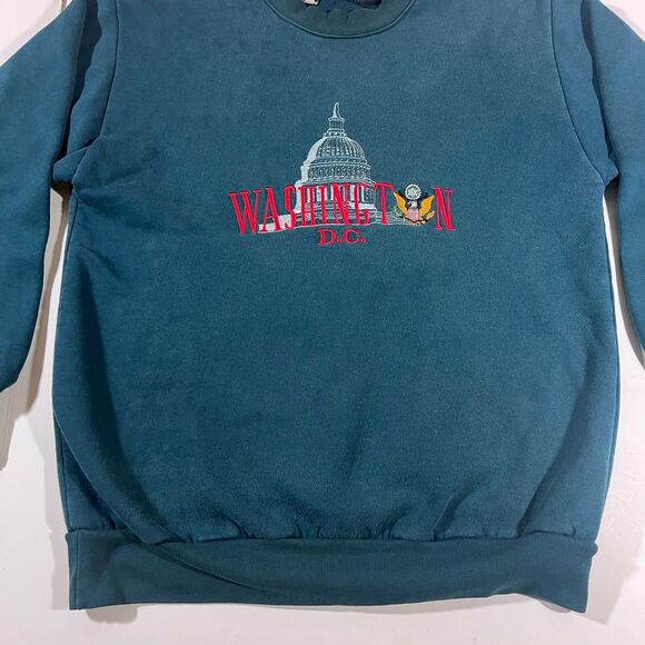 Vintage 1990s Washington DC Pullover Crewneck Sweatshirt Size Large - Picture 2 of 9